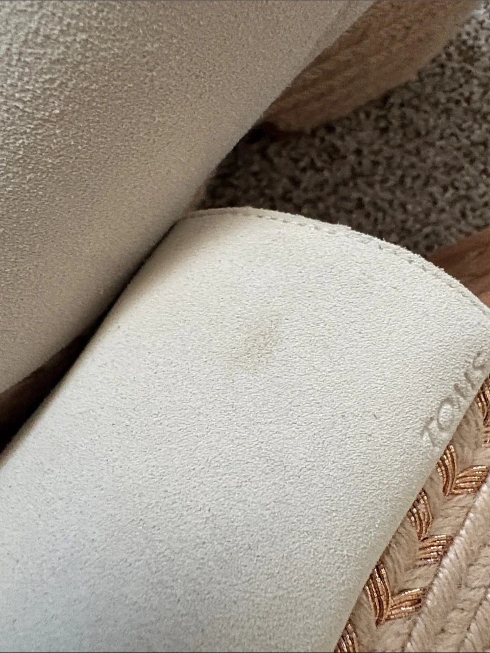 TOMS Cream Suede Platform Slide Sandals - Picture 10 of 10